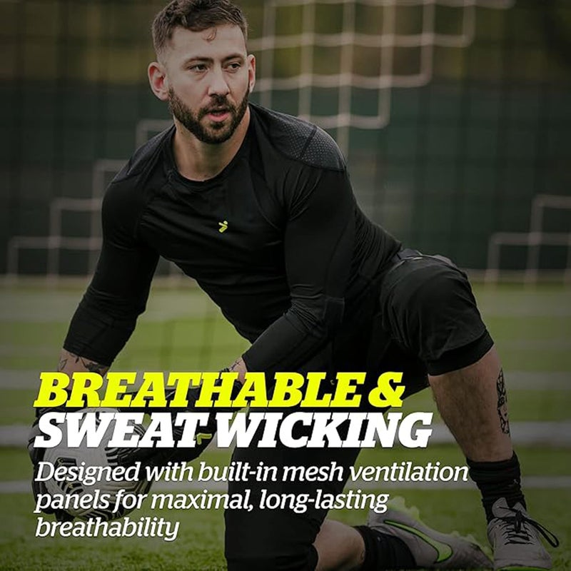 Storelli ExoShield Goalkeeper 3/4 Pants, High-Impact Protection, Sweat-Wicking, UV-Resistant Athletic Bottoms for Soccer & Heavy-Duty Sports, Black, Youth Medium - Image 4